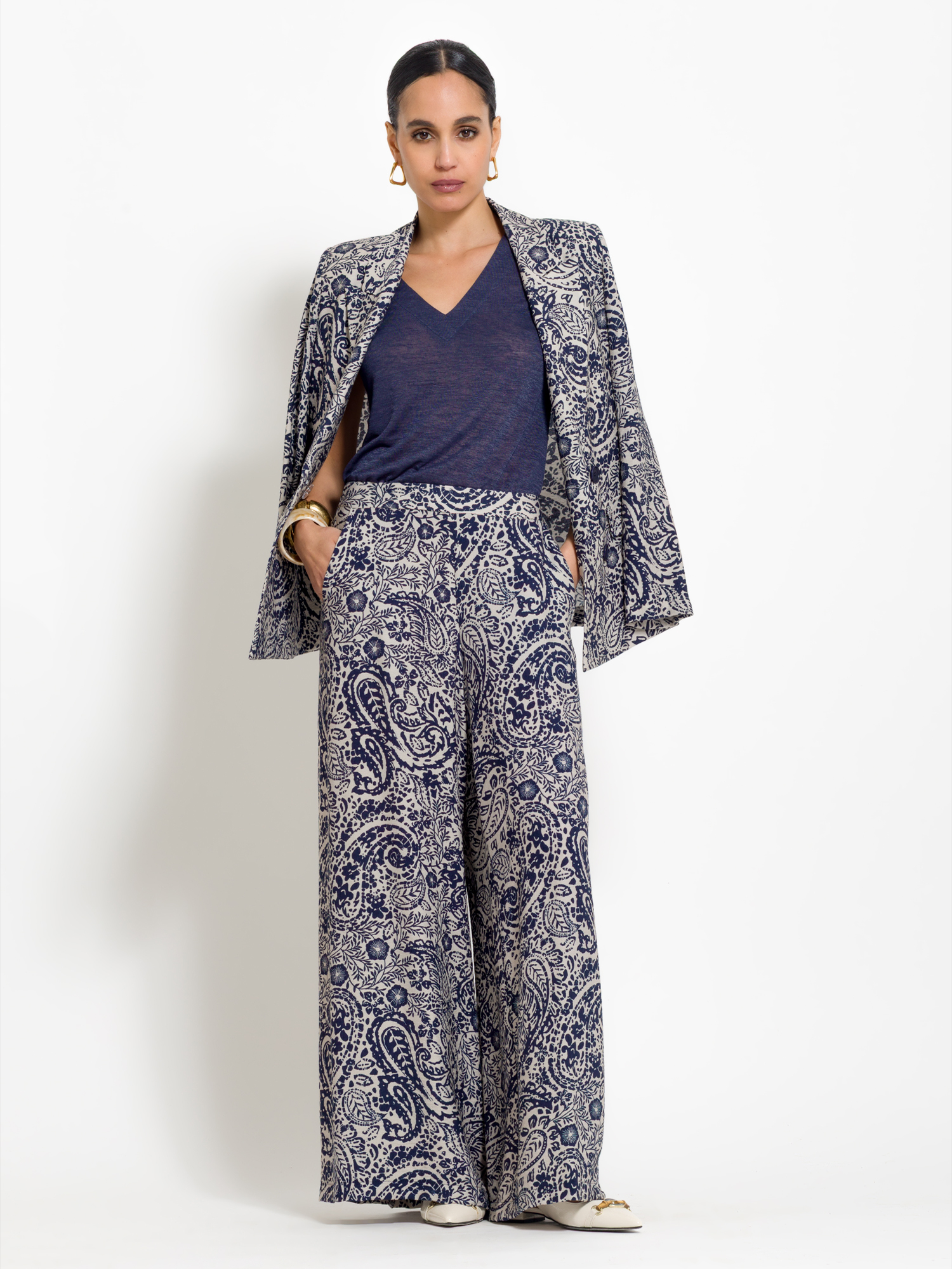 Blazer over doppiopetto stampato