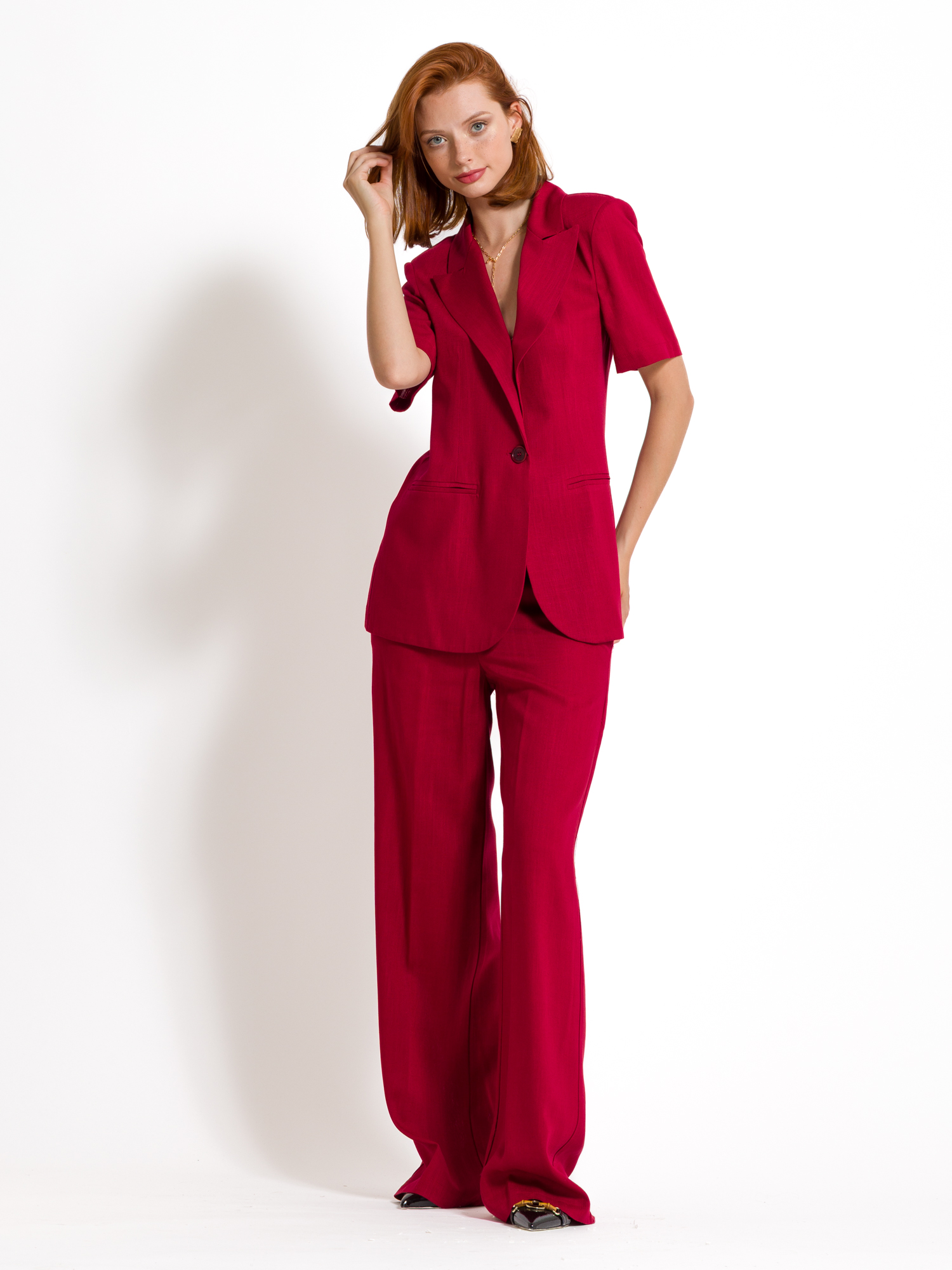 Linen wide-leg pants