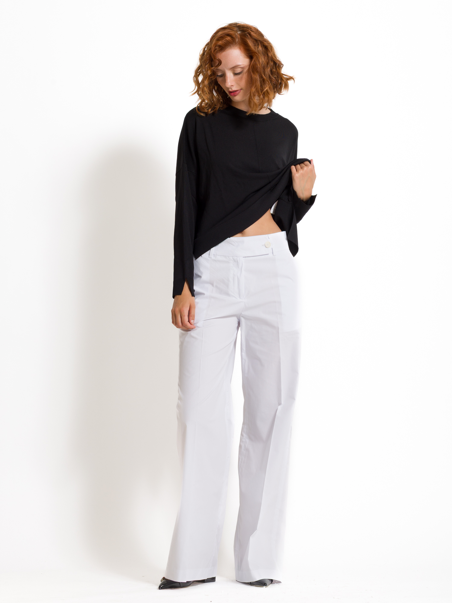 Straight leg cotton pants