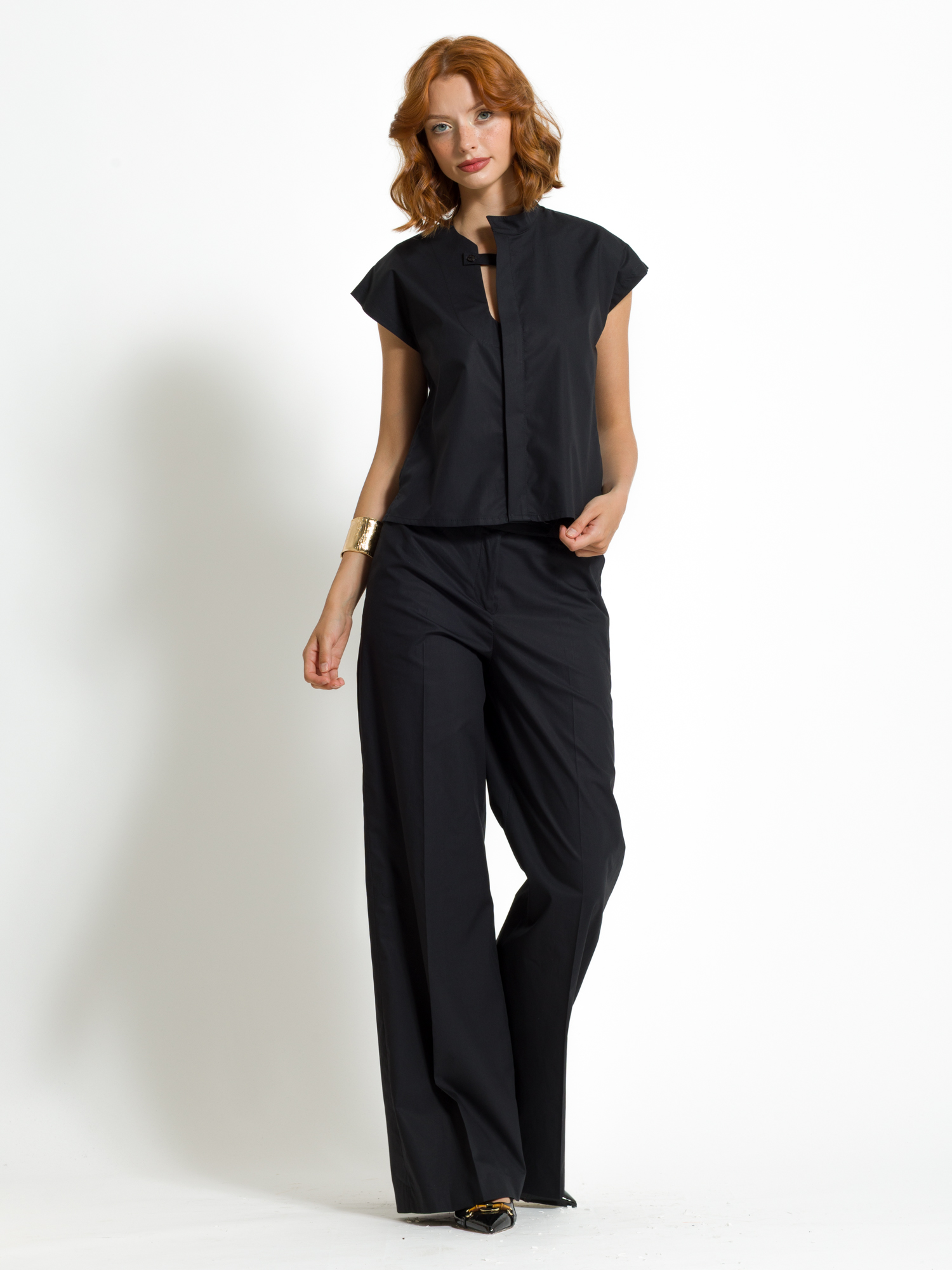 Straight leg cotton pants