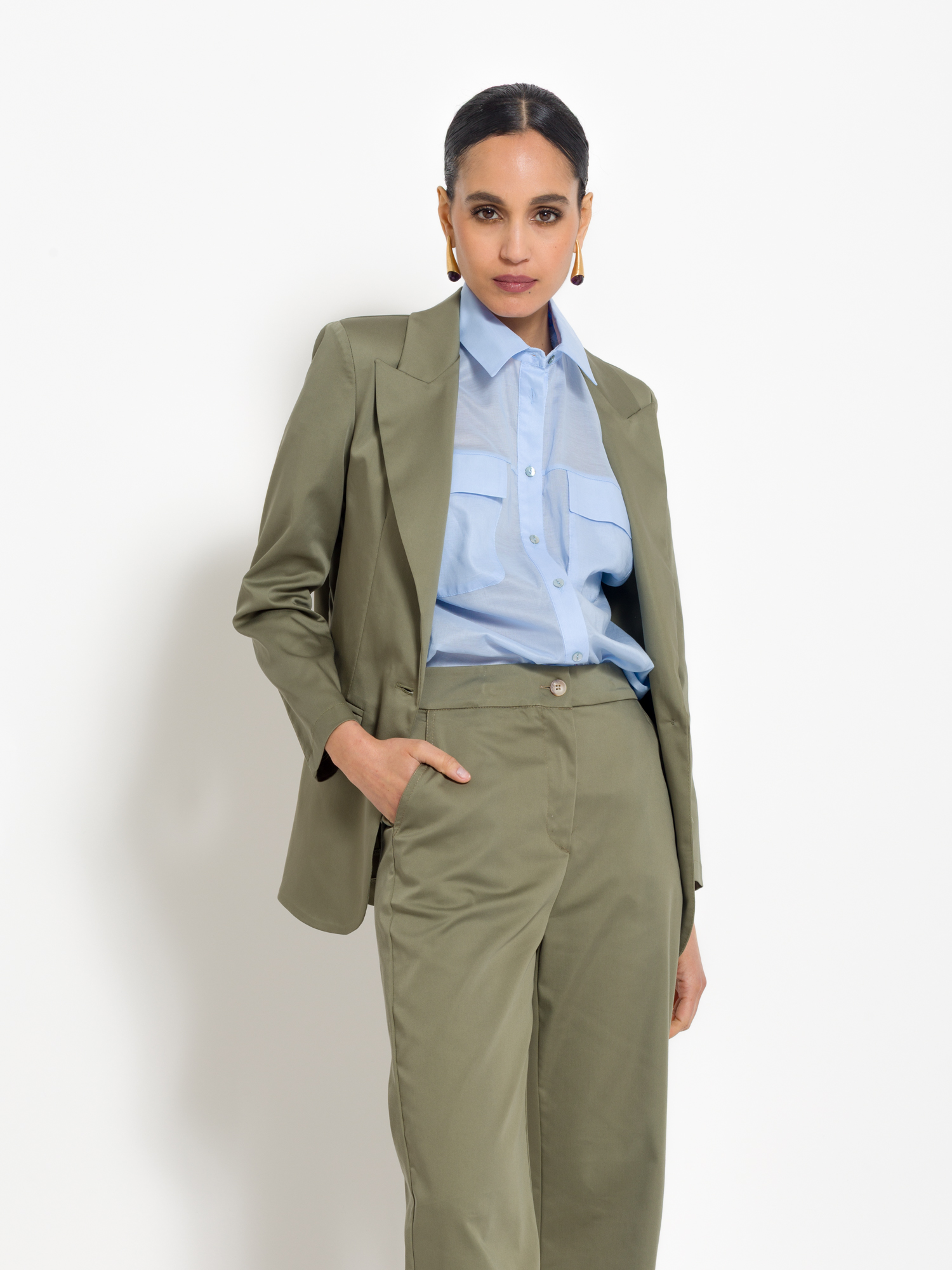 Blazer monopetto in cotone