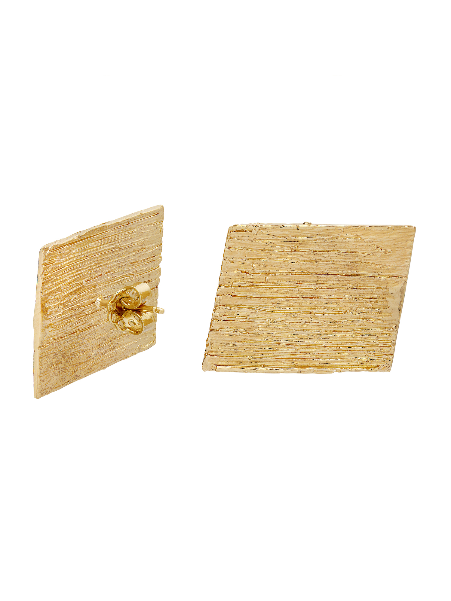 GOLD SCRATCH LOBE EARRINGS