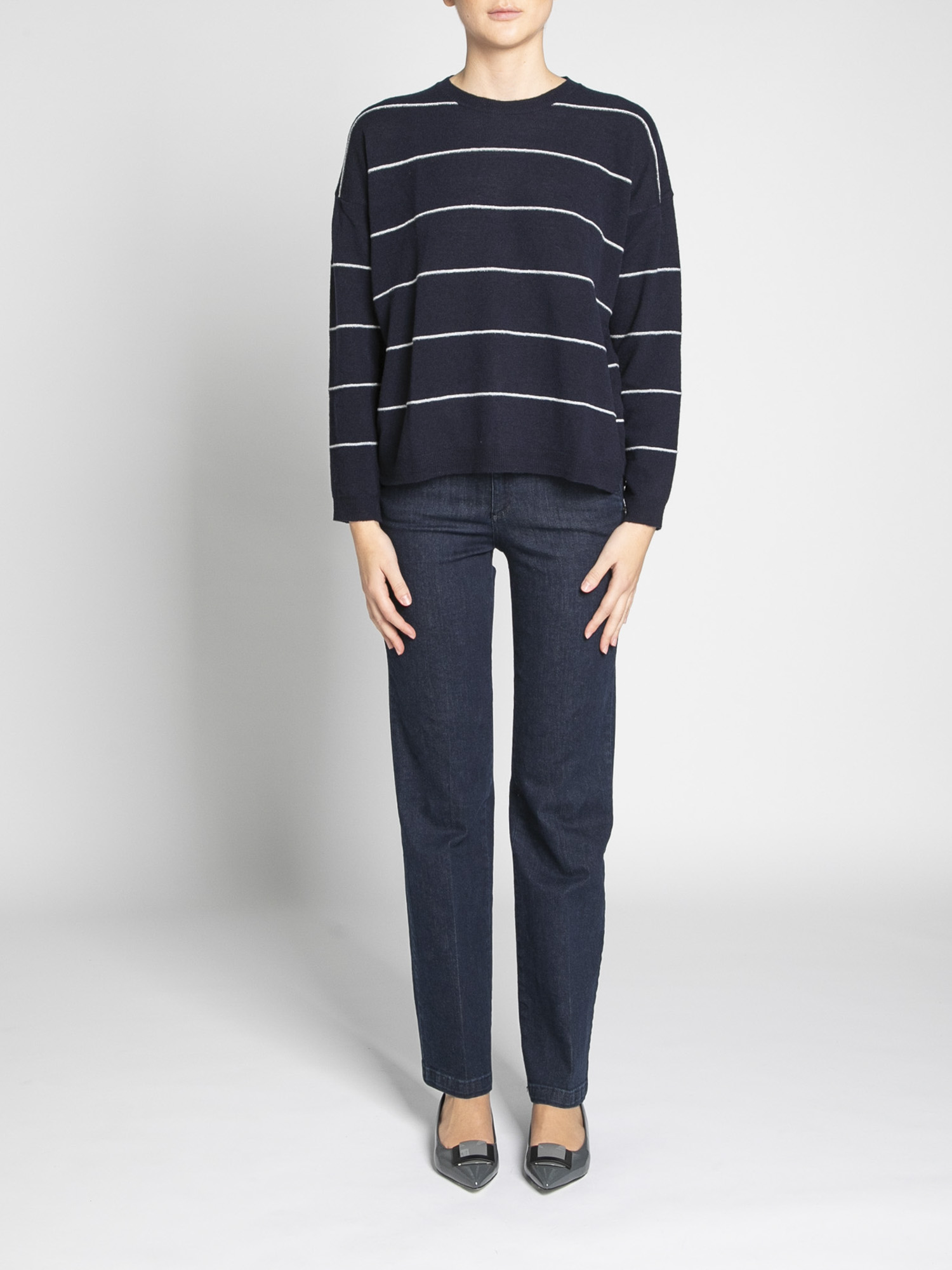 Wool and lurex crew-neck sweater