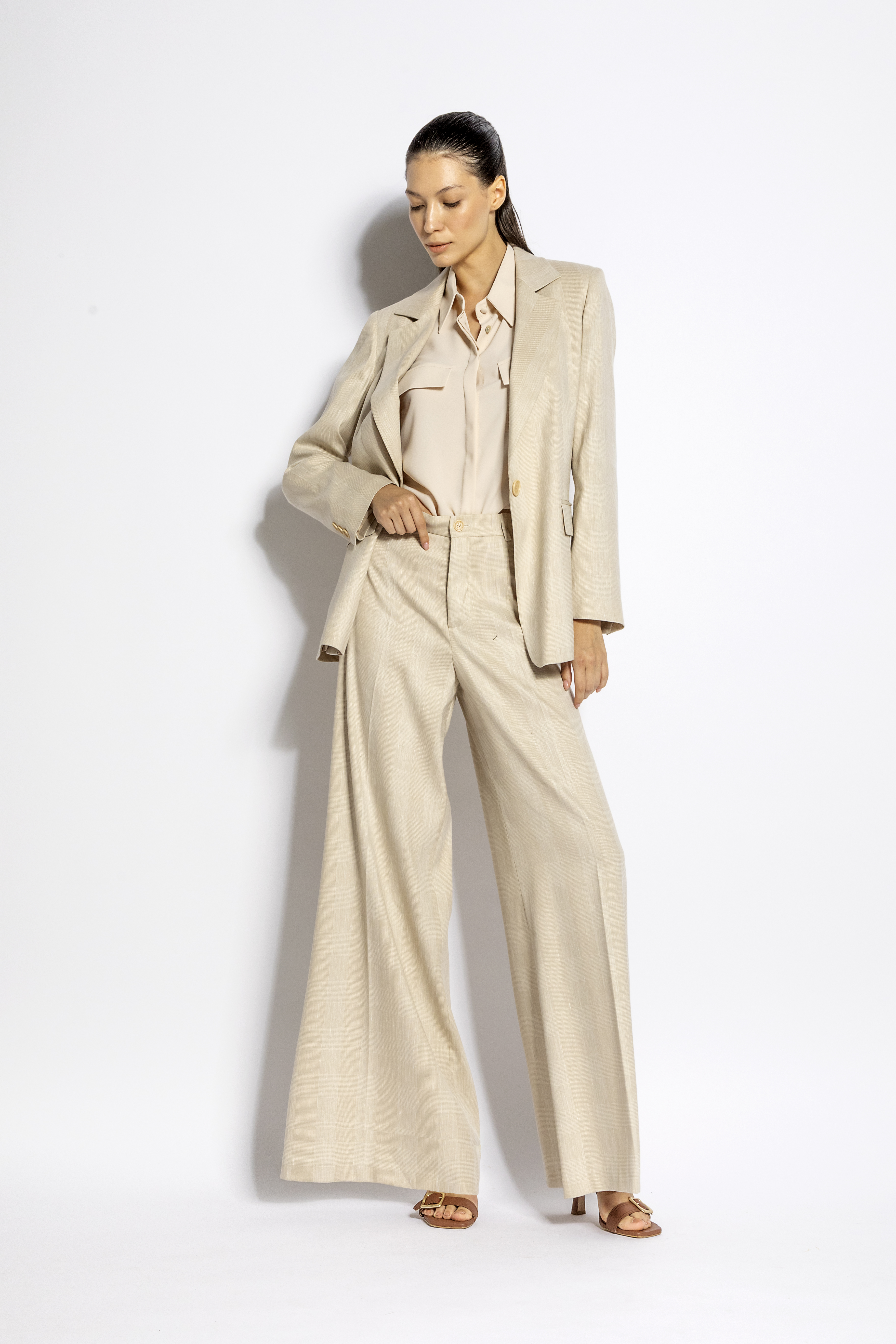 Single-breasted blazer in flamed chevron