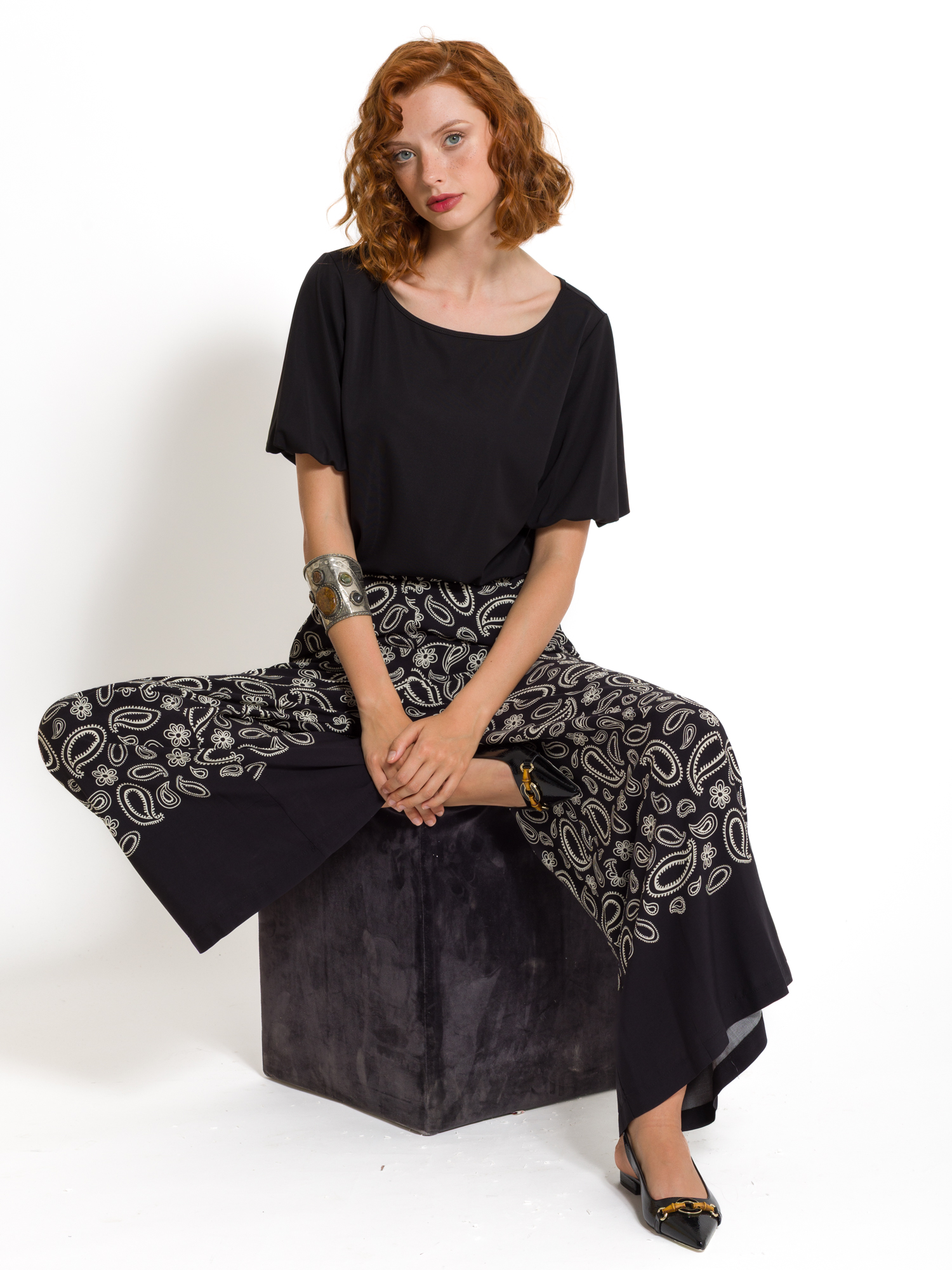 Pantalone ampio stampa bandana