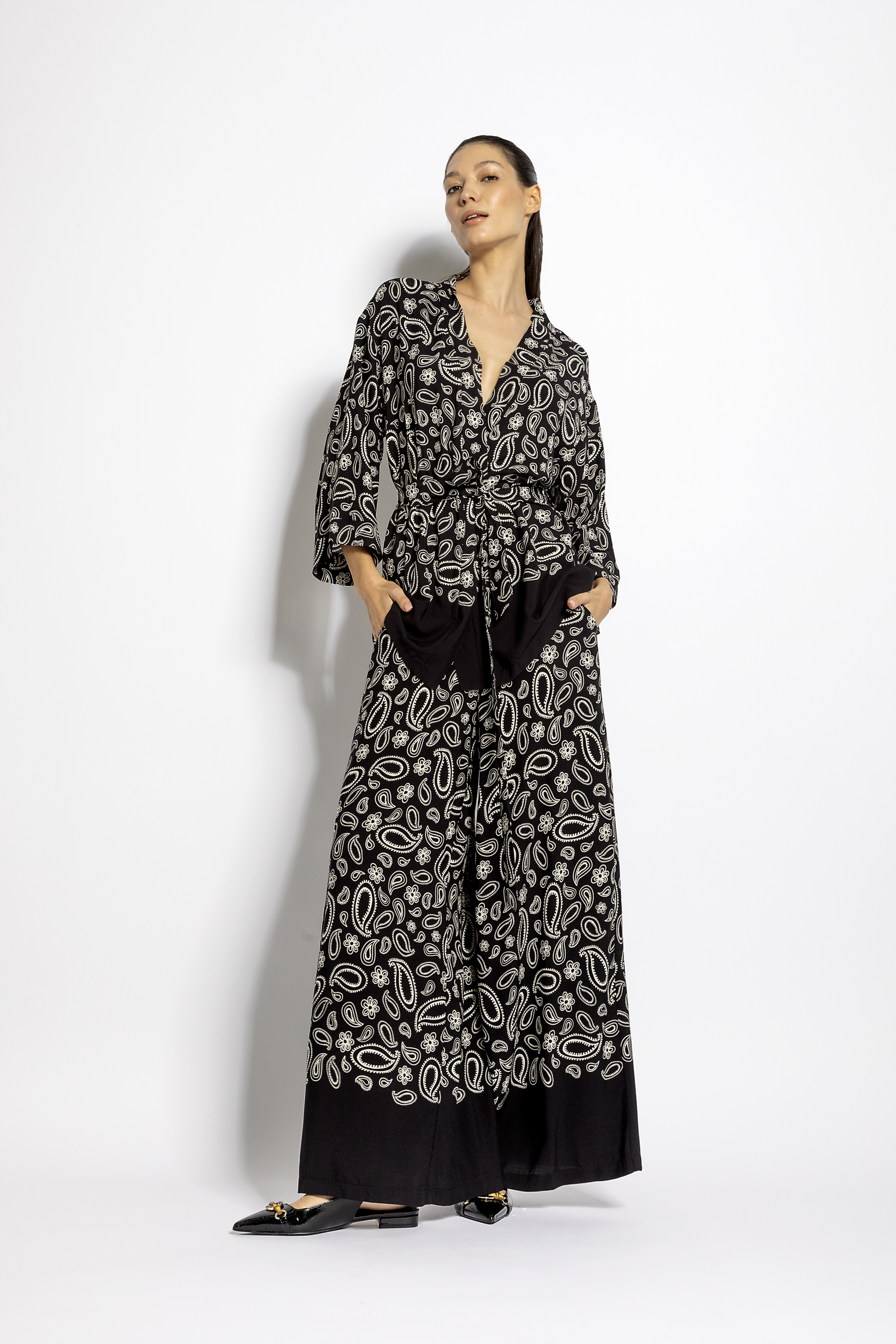 Kimono jacket with bandana print