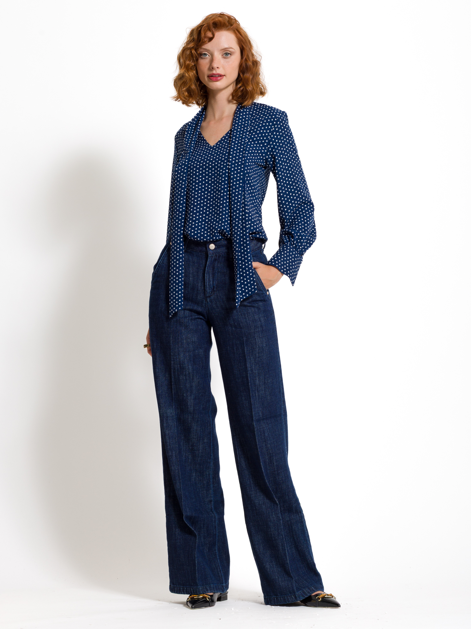 Georgette blouse with scarf