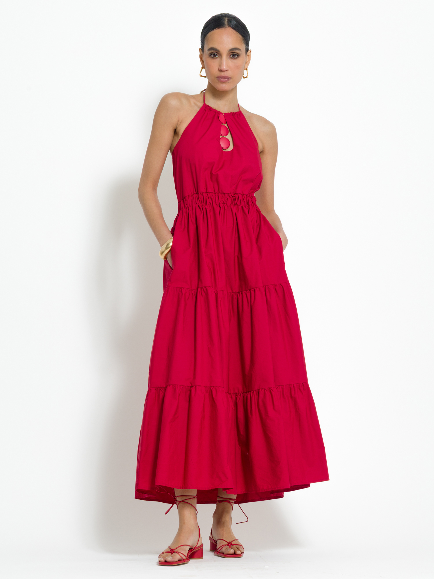 Long dress with necklace detail