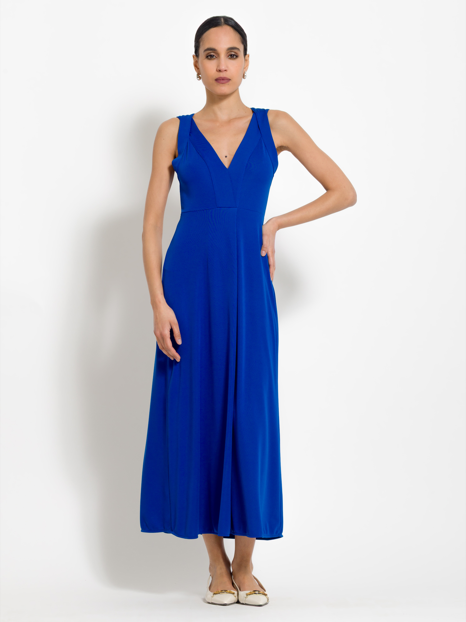 Long v-neck dress
