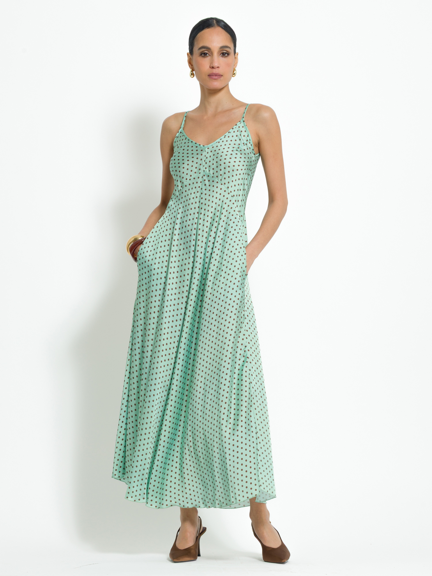 Long polka dot dress