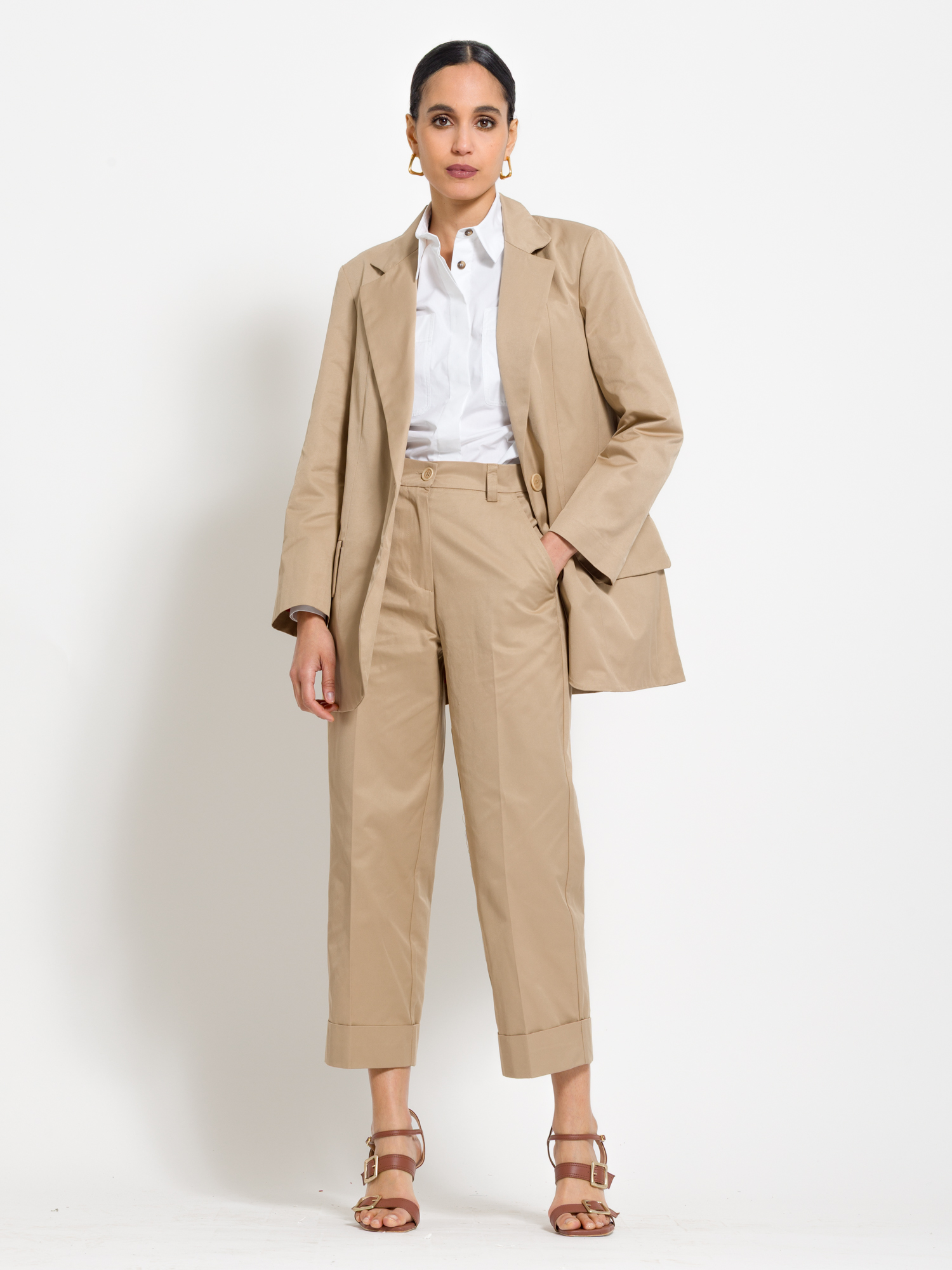 Blazer over in canvas di cotone