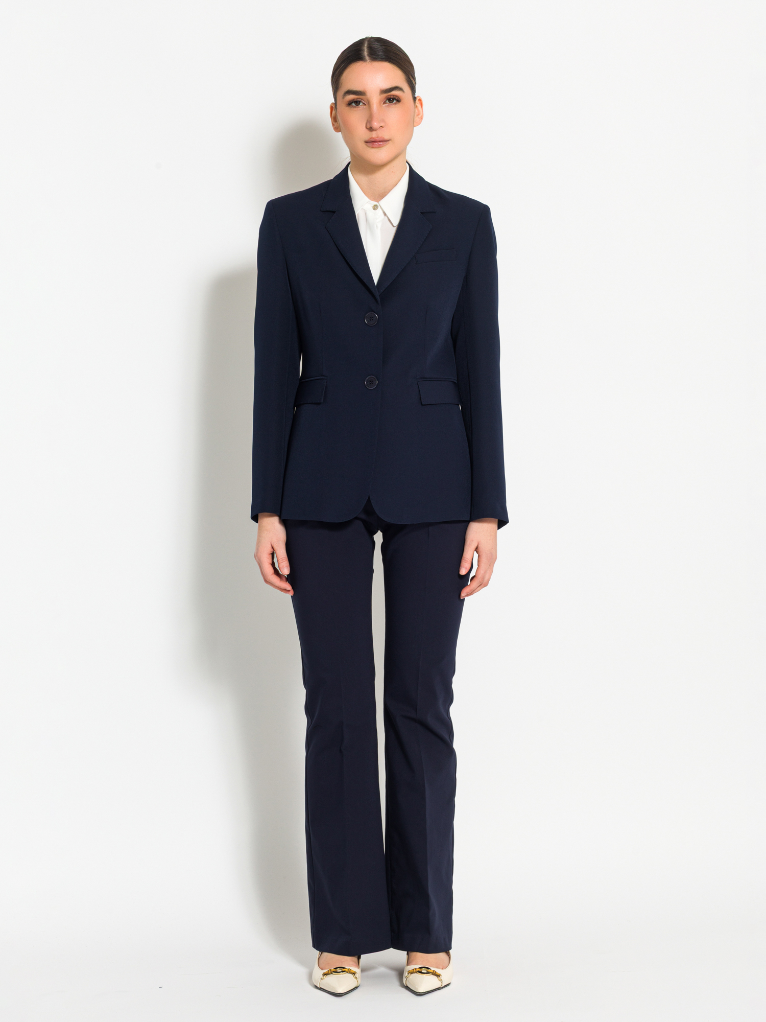 Pantalone flare in cotone
