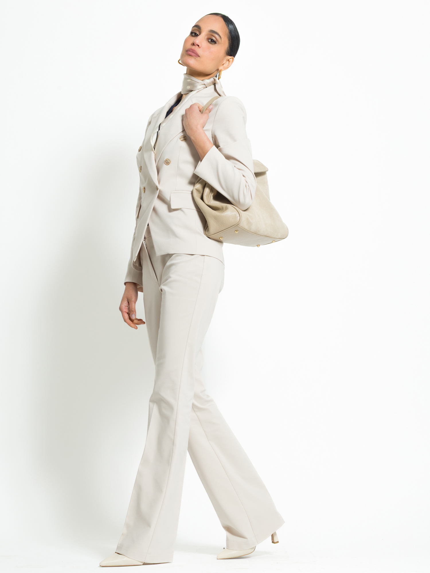 Pantalone flare in cotone