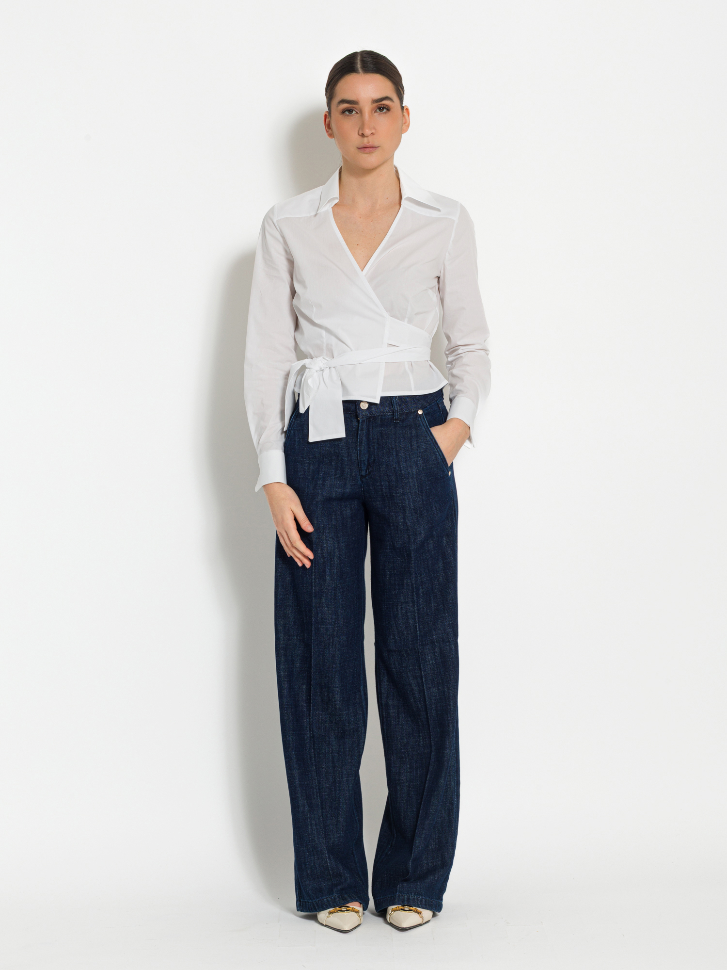 Camicia incrocio in cotone