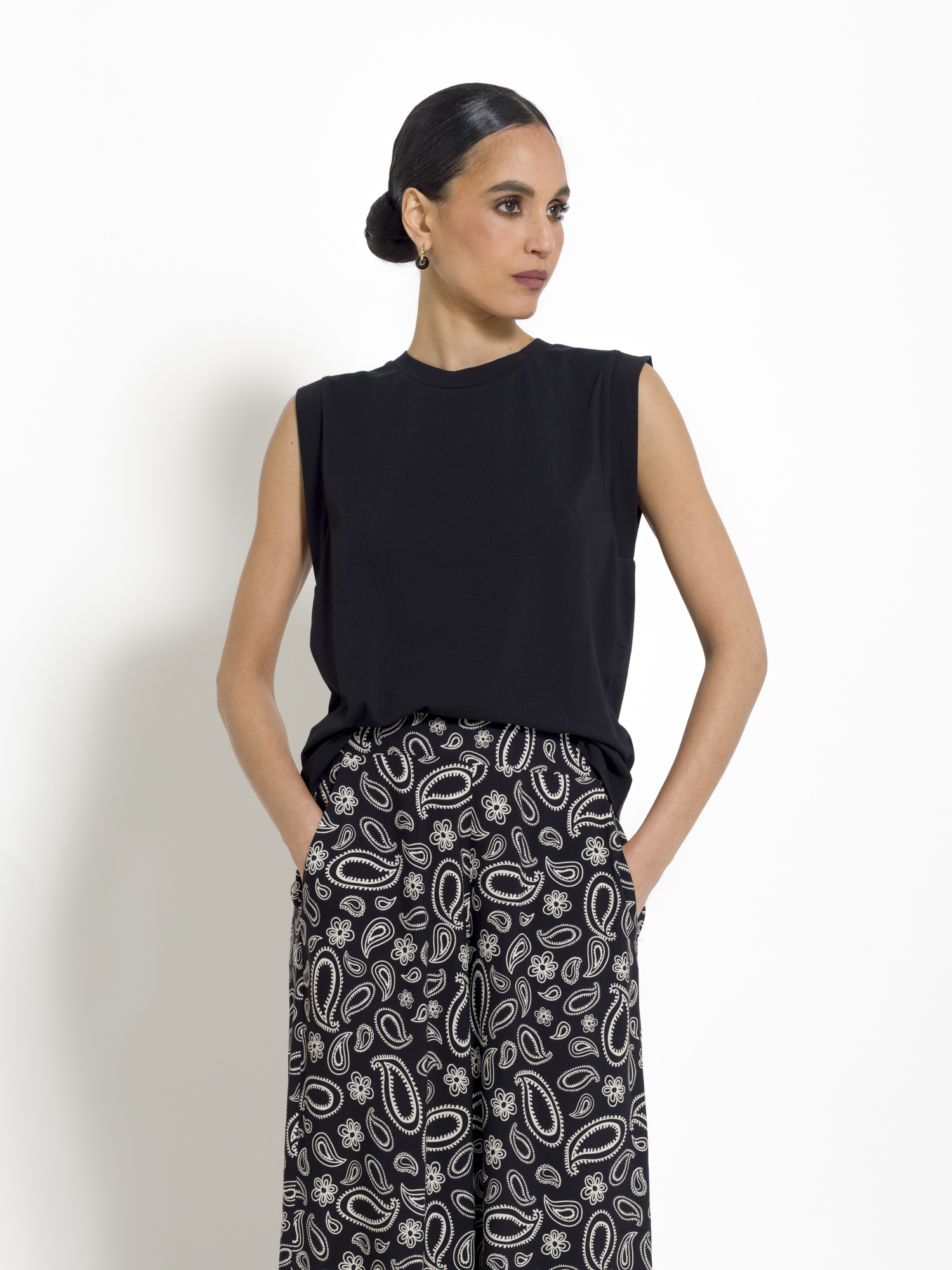 T-shirt fluida mezza manica aletta